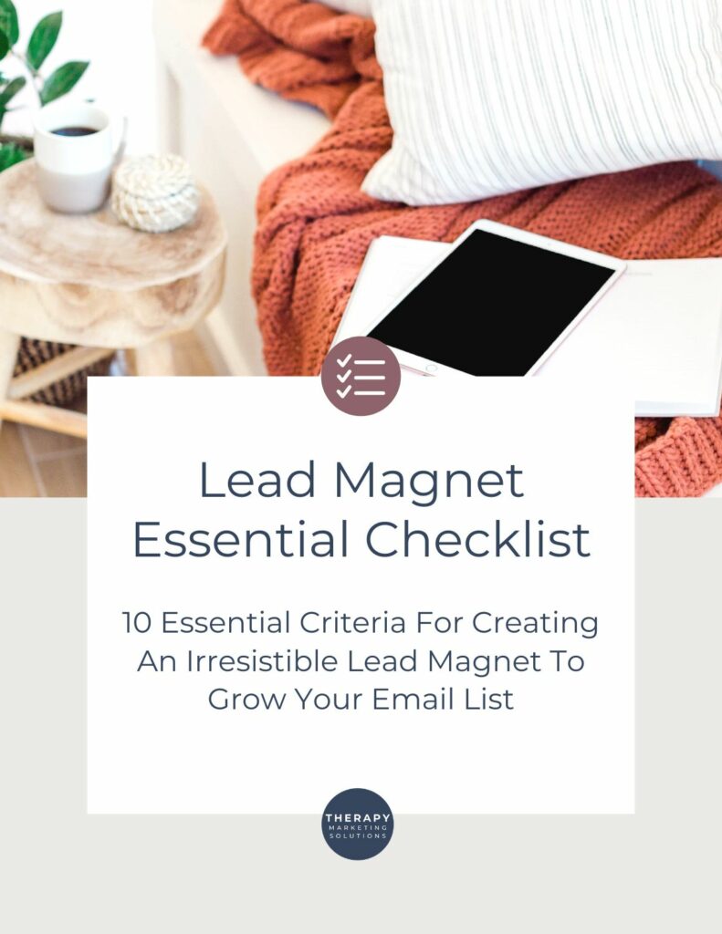 Lead Magnet Essential Checklist for Therapy Practices